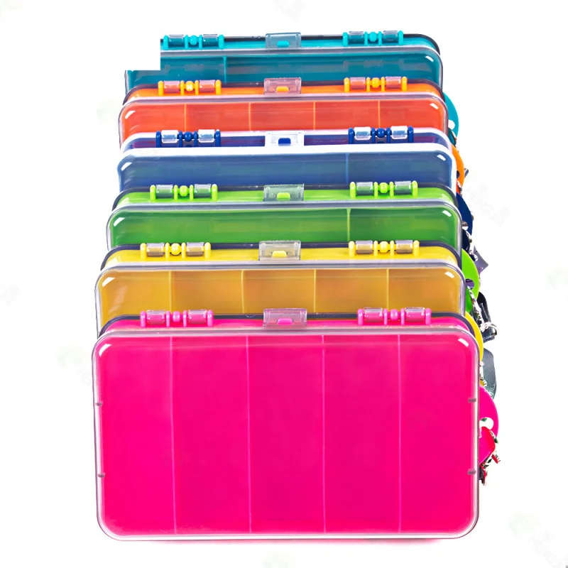 

Коробка для рыболовных приманок1, двусторонняя коробка для приманок, красочная прозрачная коробка для хранения, аксессуары для рыболовных снастей, коробка для приманок