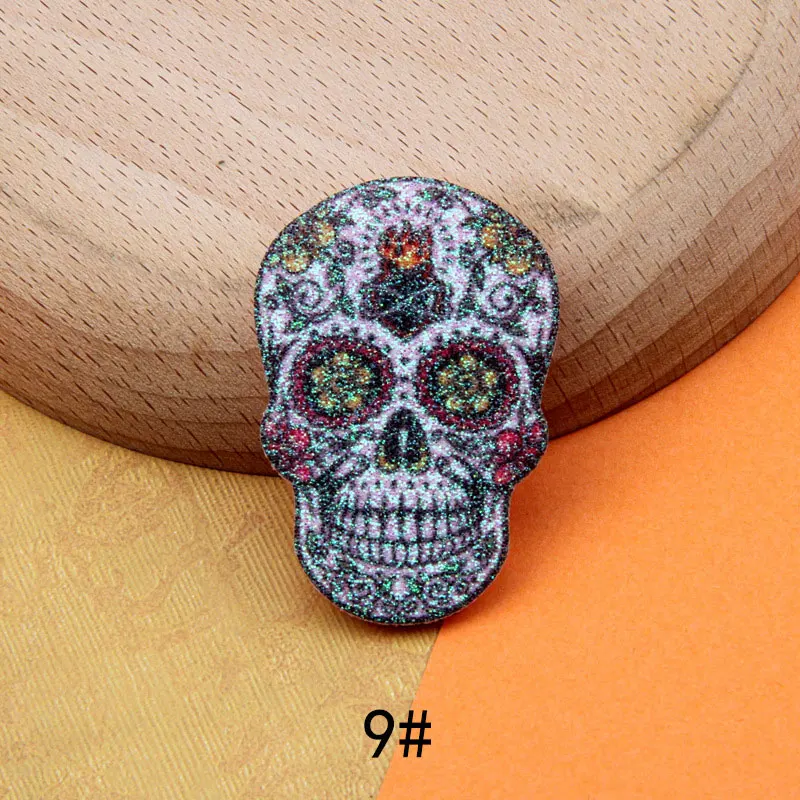 100 Stück heiß begehrte glänzende Totenkopf-Applikationen für DIY-Kleidung, Hut-Aufnäher und Dekoration – Detail 14