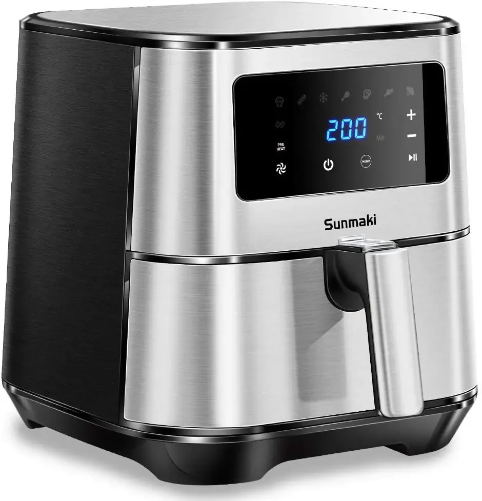Sunmaki no oil 1700 W 5.5 liter Hot air fryer , stainless steel, LCD display control