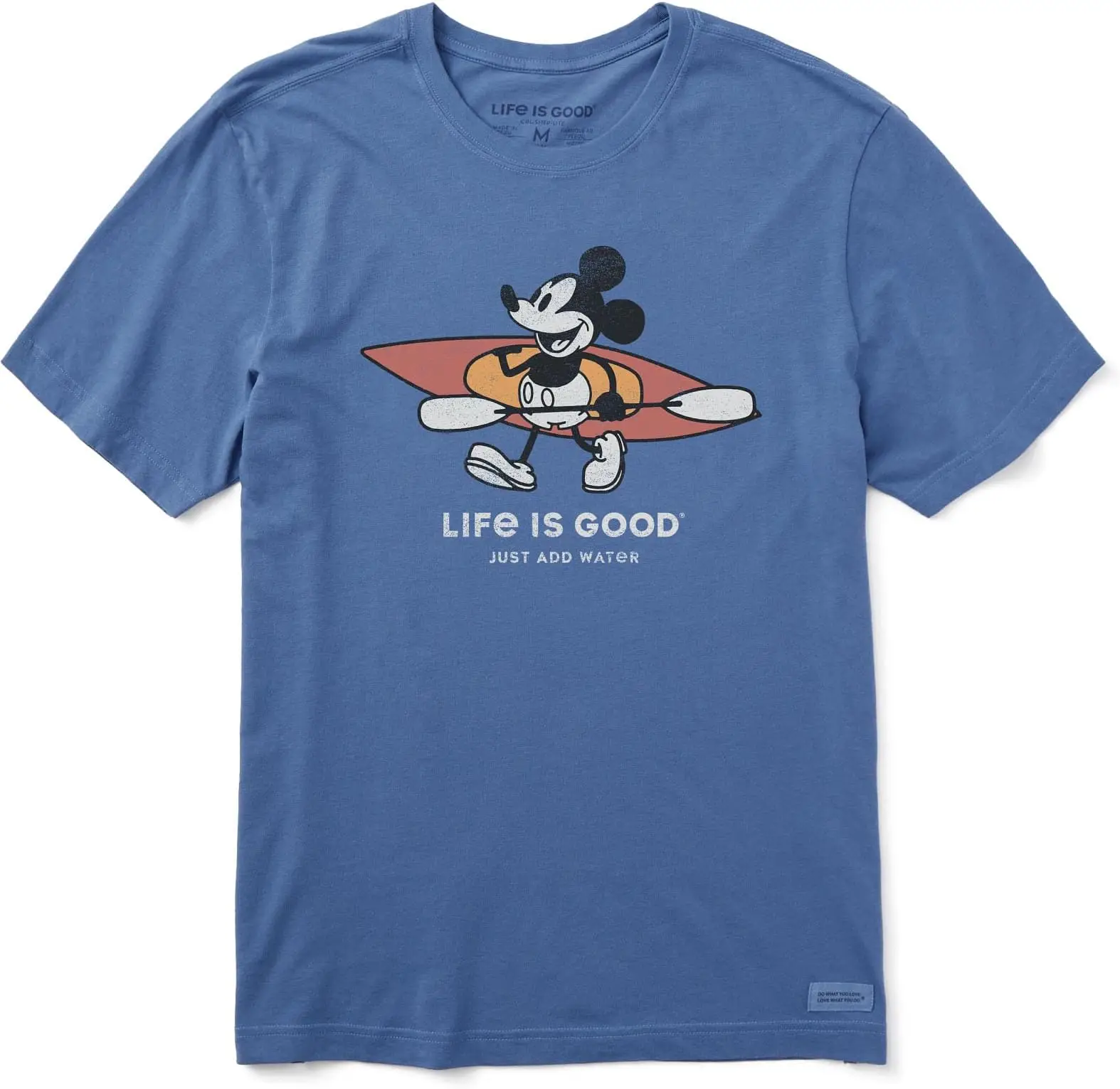 Life is GoodMens Clean Steamboat Willie Kayak Crusher T-Shirt Tees High Quality 100%Cotton Short Sleeve