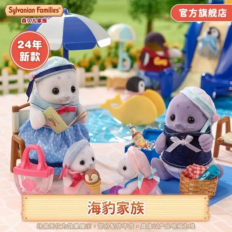 Sylvanian Families anime figures Ternurines action figure Figure The Seal Family Series Halloween Ornament Christmas Gift toys