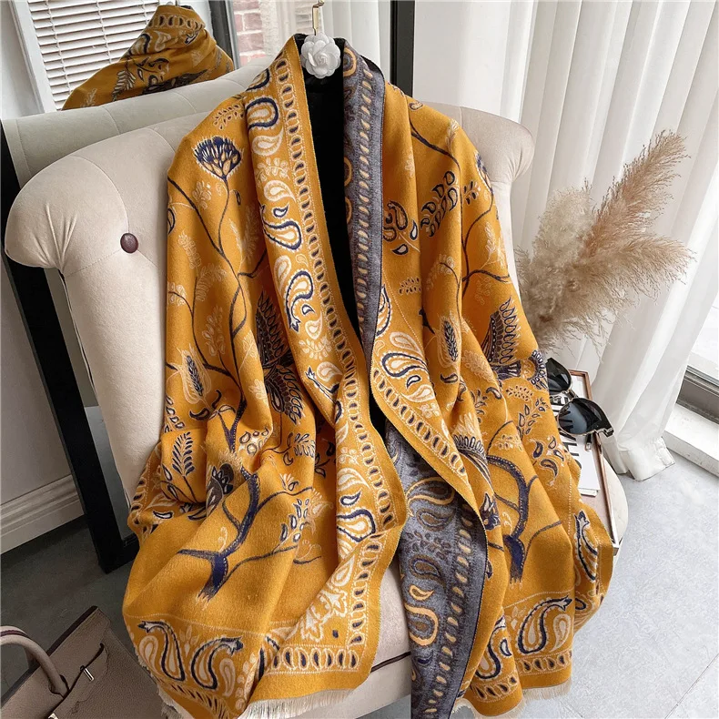 WeHello-Vintage Style Shawl Autumn/Winter High Quality Thermal Scarf Bohemian Ethnic Style Winter Cashmere Shawl