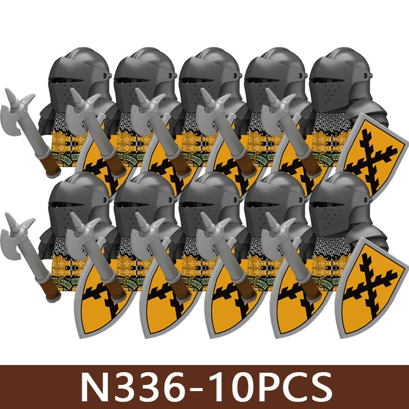 Mittelalterliche Militär-Soldatenfiguren Armee-Bausteine Burg-Ritter Kreuzfahrer Kommandant Krieger Rüstung Zubehör Bausteine Spielzeug