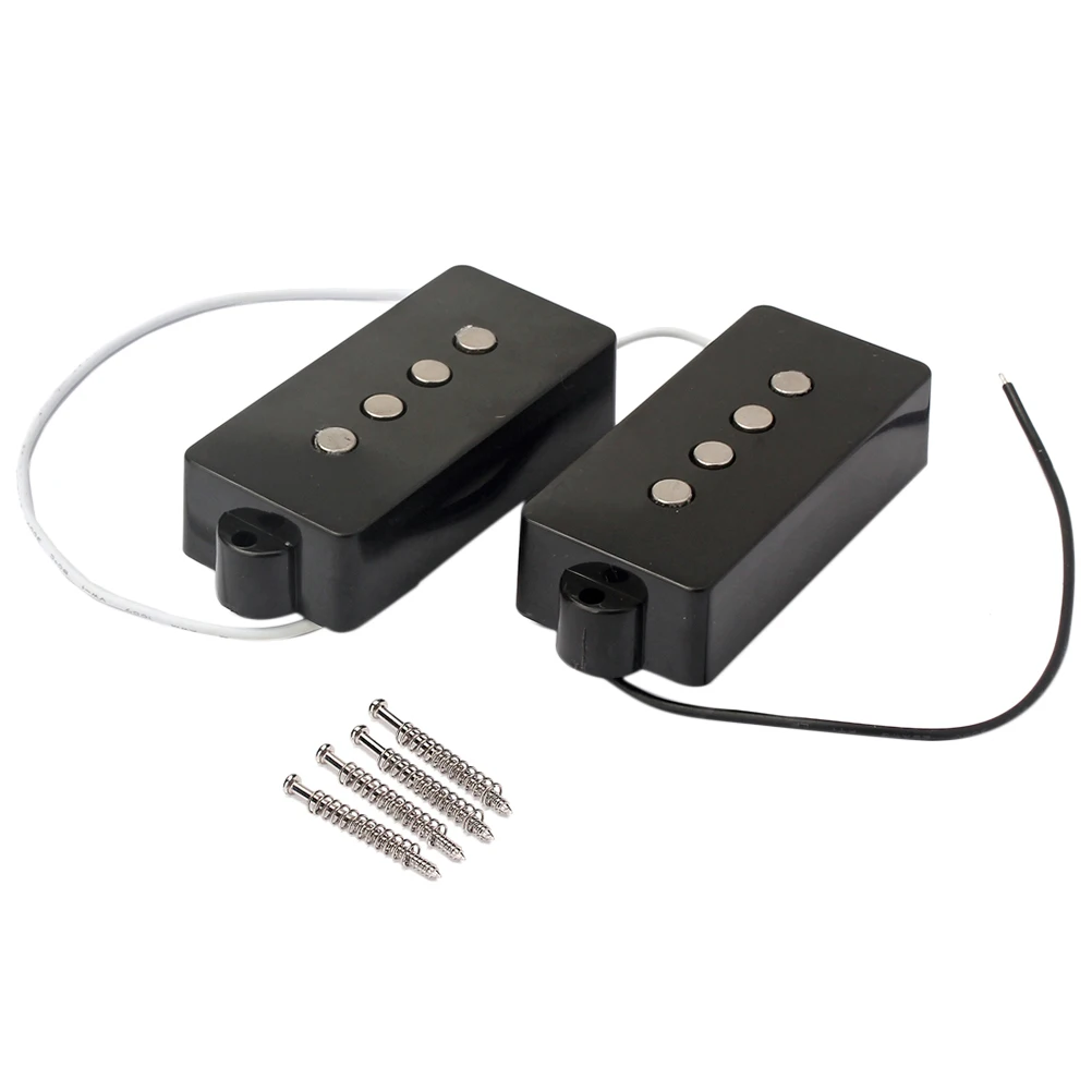 

4 String Electric Bass Pickups Bridge Neck Pickups Set for PB Bass Guitar Open Style Guitar Parts and Accessories GMB11 Black