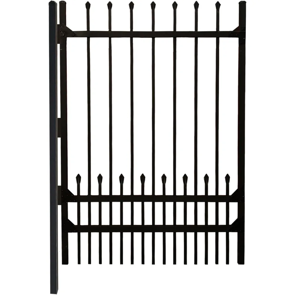 

6-футовые стальные ворота для садового забора шириной 4,2 фута, оцинкованные с дизайном для собачьего картинга, установка своими руками