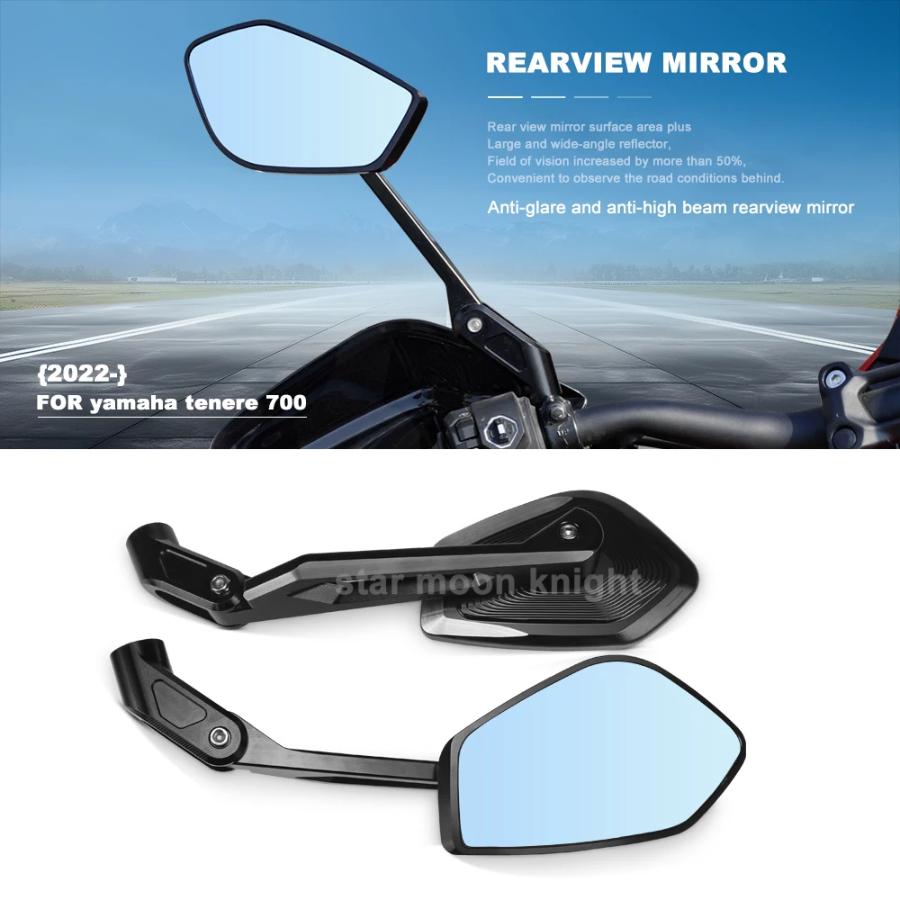 Rearview Mirror For YAMAHA TENERE 700 Tenere700 (2022-) Motorcycle Accessories CNC Aluminum Adjustable Mirrors