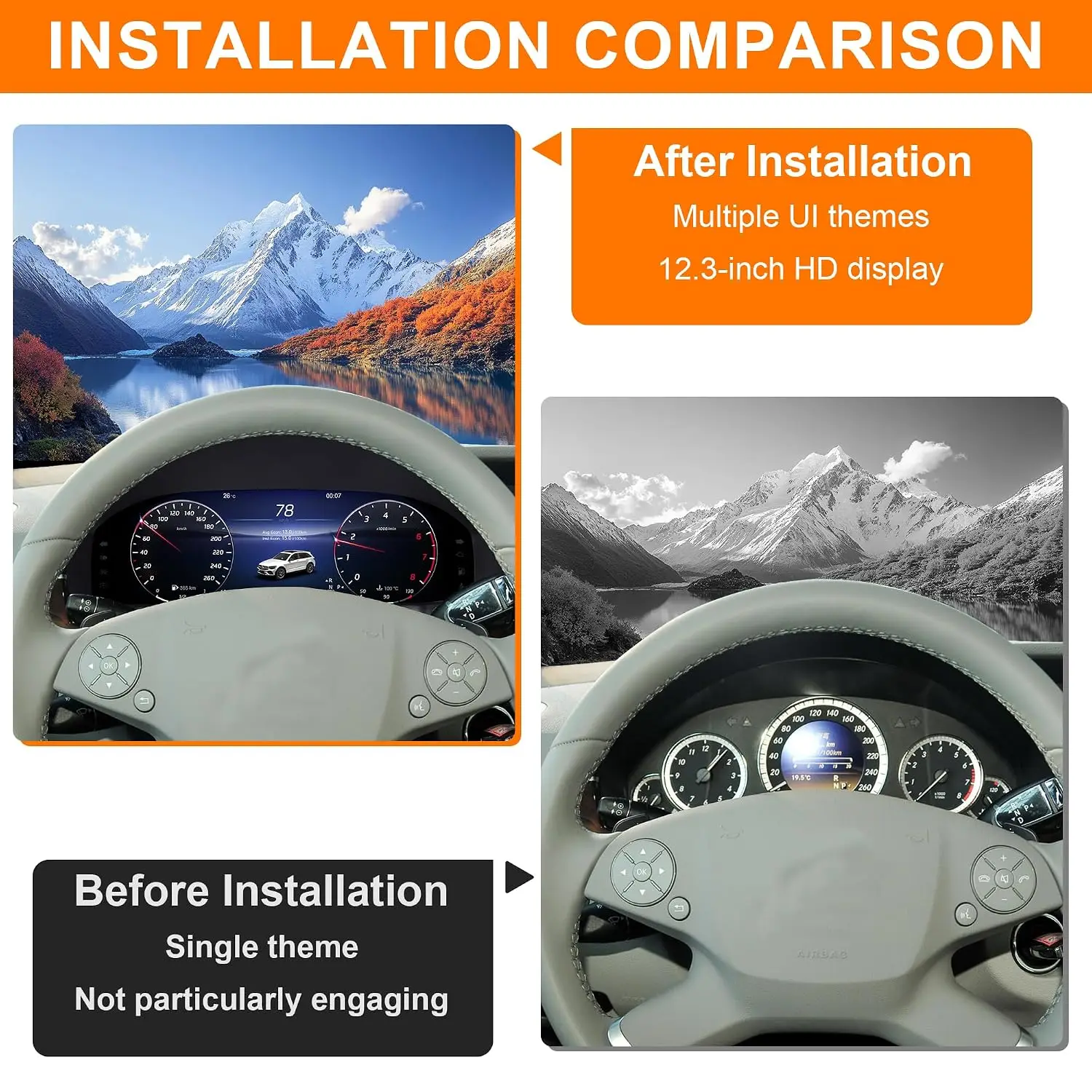 Digital Cluster for Mercedes Benz W212 NTG4.0 2010-2015 12.3 inch Linux System Speedometer Instrument