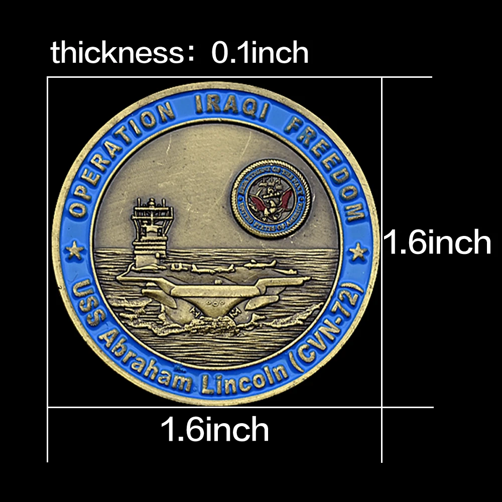 Bronze US Army Operation Iraqi Freedom Commemorative Coin USS Abraham Lincoln Military Challenge Coin Collectible replica - view 5