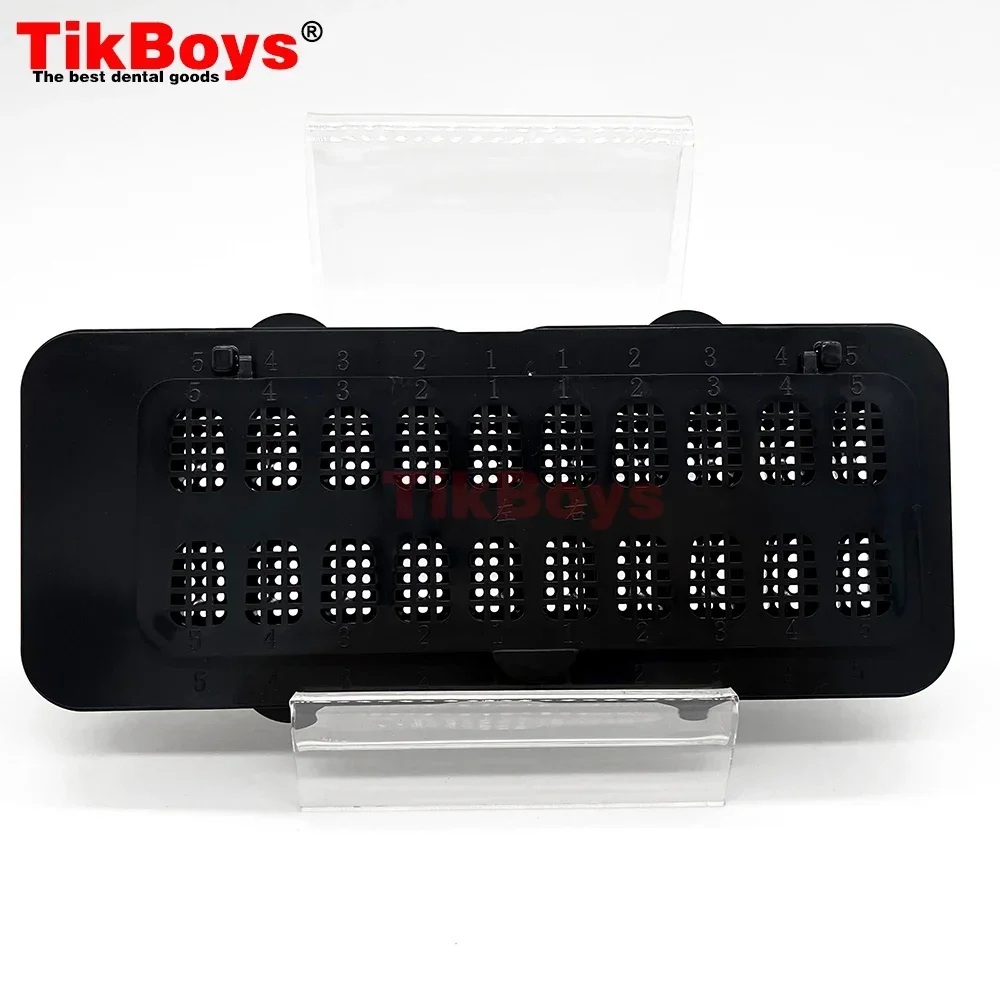 1 Set  20 Holes Dental All Ceramic Veneer Box Pretreatment Patch Tooth Box Portable Simple Arrangement Square with Numbers