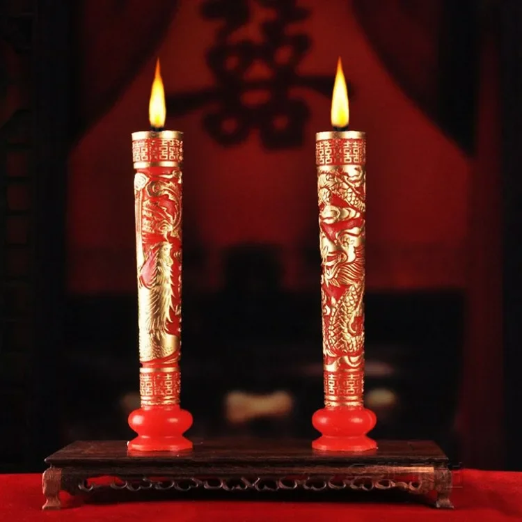 Dragon and phoenix candle wedding room decoration word of happiness to candle wedding Chinese wedding chamber candles