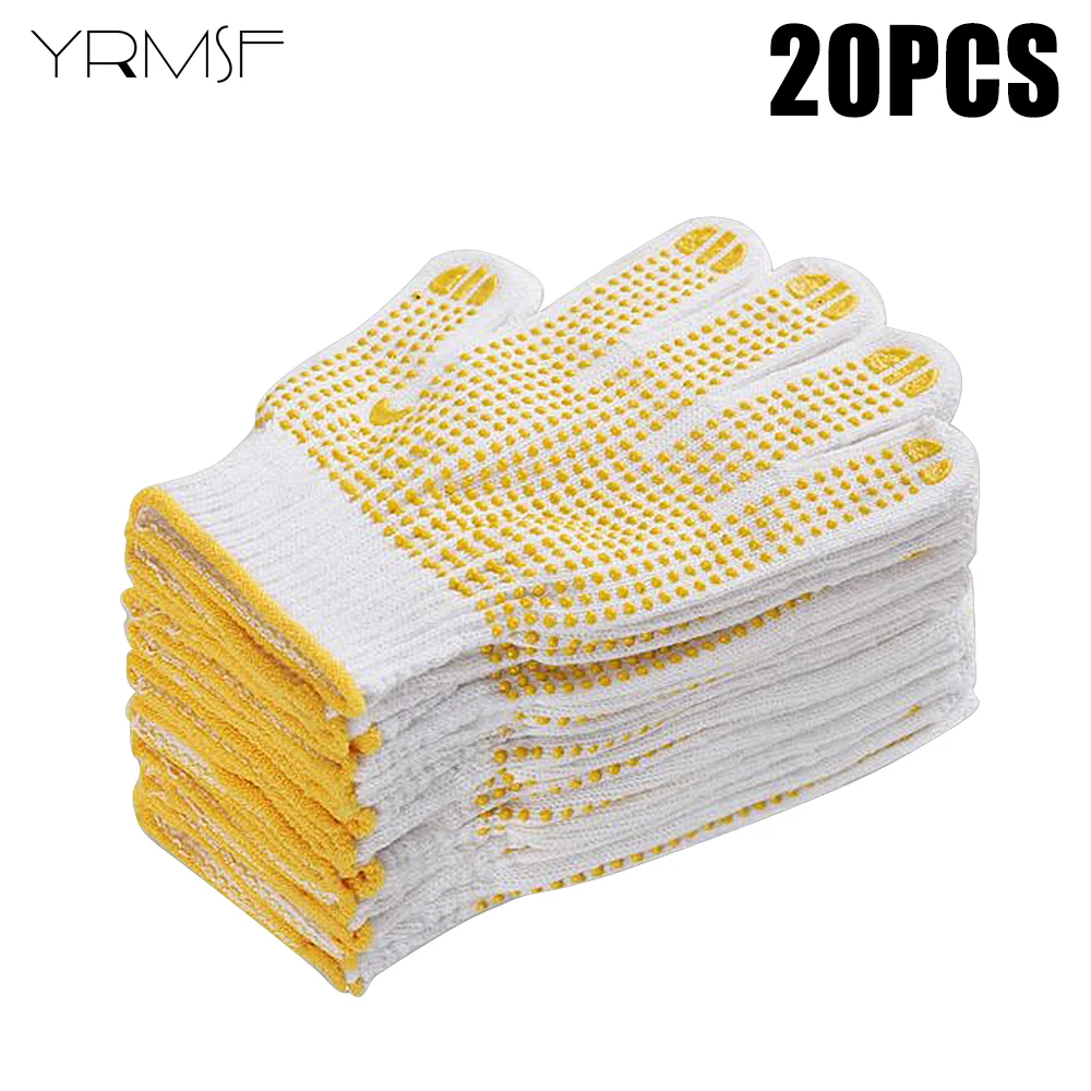 1/5/10 Pairs Labor Insurance Gloves Protective Work Gloves Home Wear-resistant Gardening Glove Tool Anti-slip Glue Dot Glove