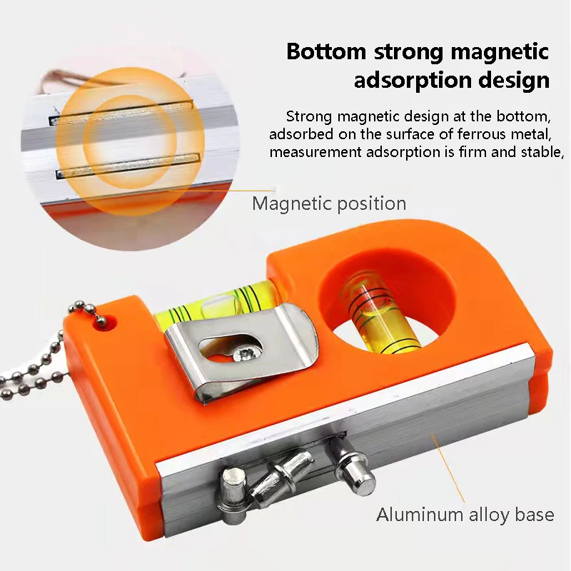 Poziomica o wysokiej precyzji Wysoka linijka magnetyczna Przenośna mini poziomica kieszonkowa Poziom duchowy Magnetyczna powłoka ABS 2 niwelator