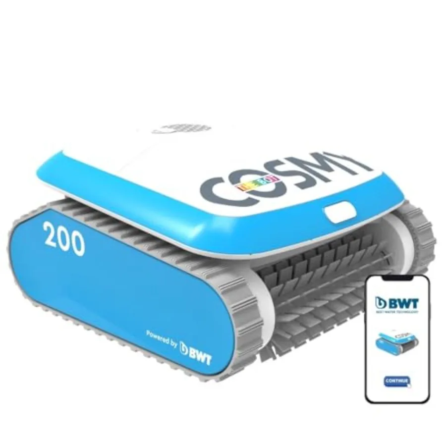 Robotic Pool Cleaner for residential pools ABS plastic body blue color smart navigation and energy-efficient cleaning