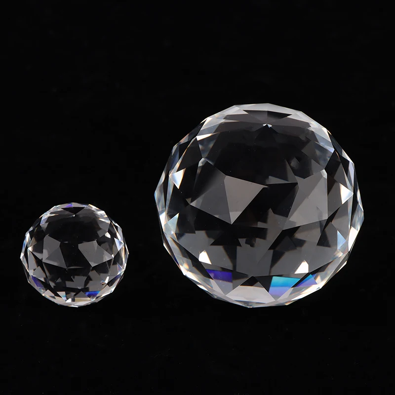 15/25/50mm Clear Crystal Hanging Ball Glass Prism Sun Cather Faceted Balls For Chandeliers Part Home Wedding Light Decoration