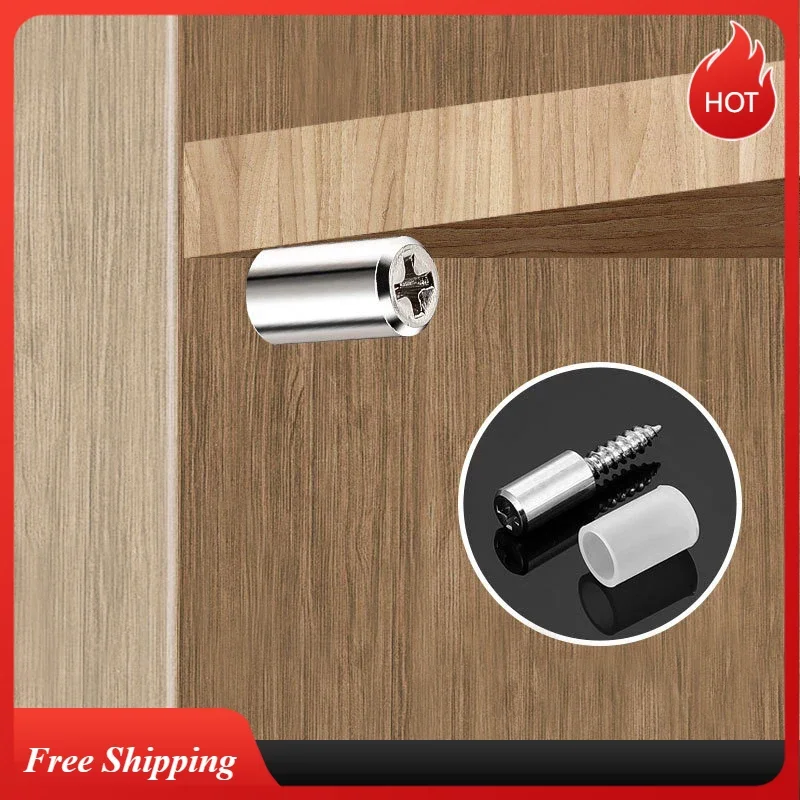 1/16Set with Rubber Sleeve Laminate Cross Self-tapping Screw Support Homemade Wardrobe Cabinet Glass Hard Nonslip Partition Nail