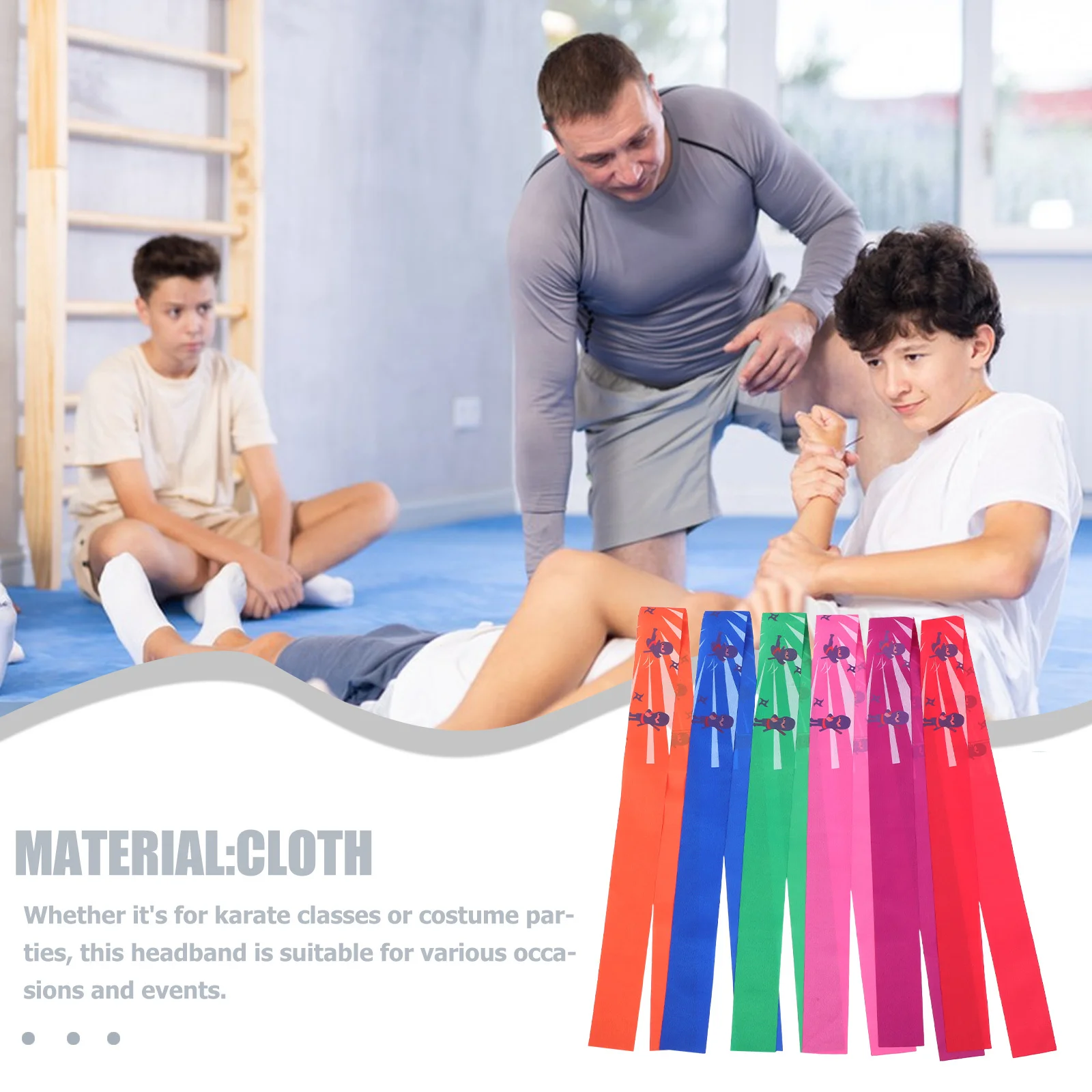 6 قطعة عقال النينجا الكاراتيه عصابات رأس للطلاب قابلة لإعادة الاستخدام اليابانية عقال للرياضة والمناسبات زي النينجا Headbands