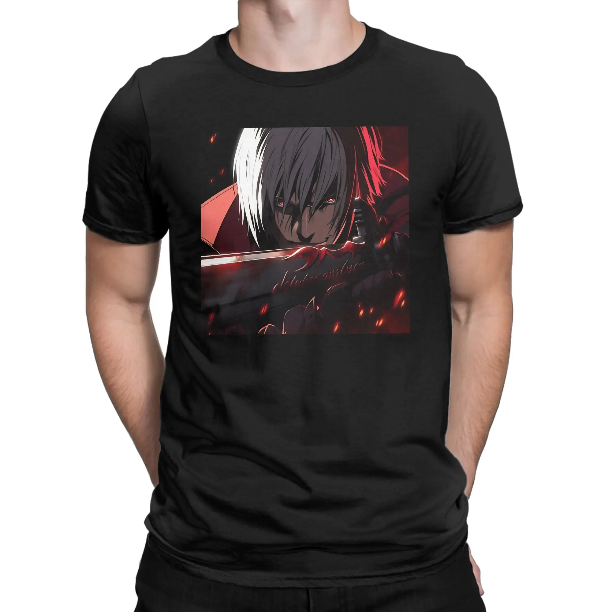 Dark Fantasy Character Design Graphic 100% Cotton T-Shirt D-Devil May Cry Tees Tops For Men