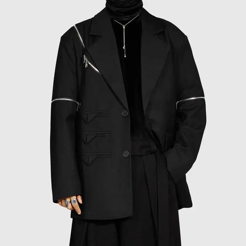 

WVGAspring Autumn New Man Tide Turn-Down Collar Oversized Dismantle Sleeves Trendy Suit Coat Niche Chic Casual Blazer Ins W14746