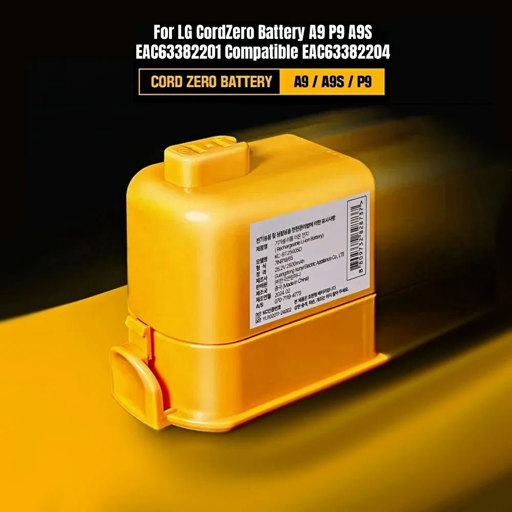 

Vacuum Cleaner Battery 5000mAh EAC63758601, EAC63382201, EAC63382202, MEV65921201, EAC63382204 For LG Cord Zero A9, A9+, A9 Plus
