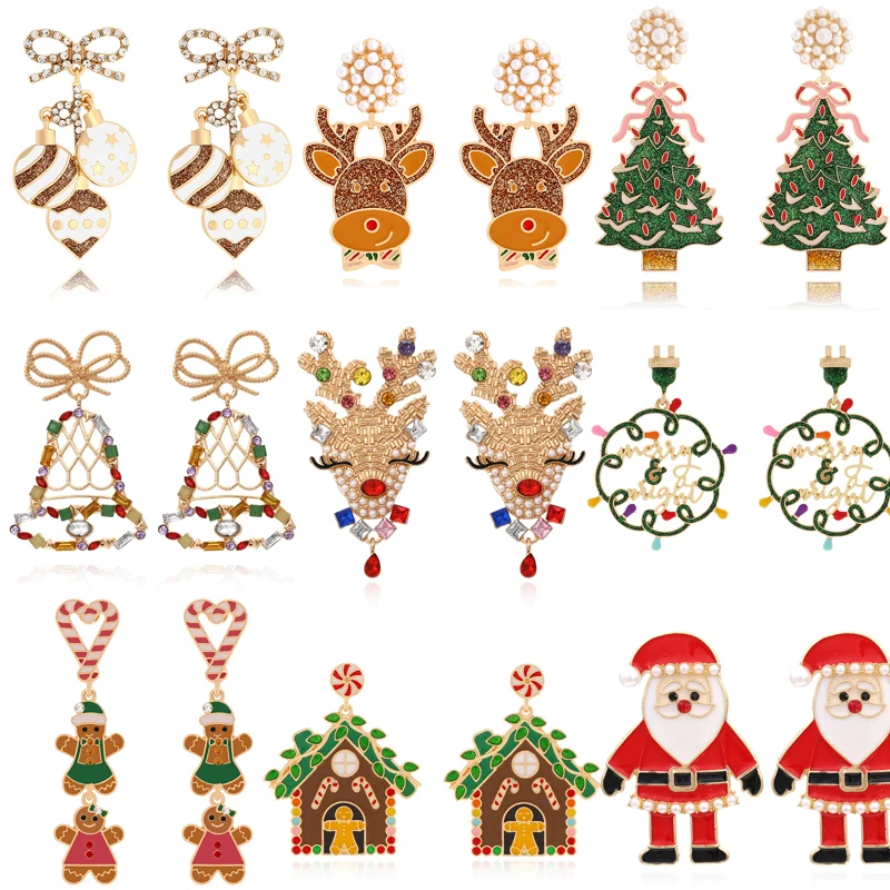 

Christmas Earrings for Woman Christmas tree Drop Earrings Delicate Jewelry Ears Stud Earring Xmas Gifts