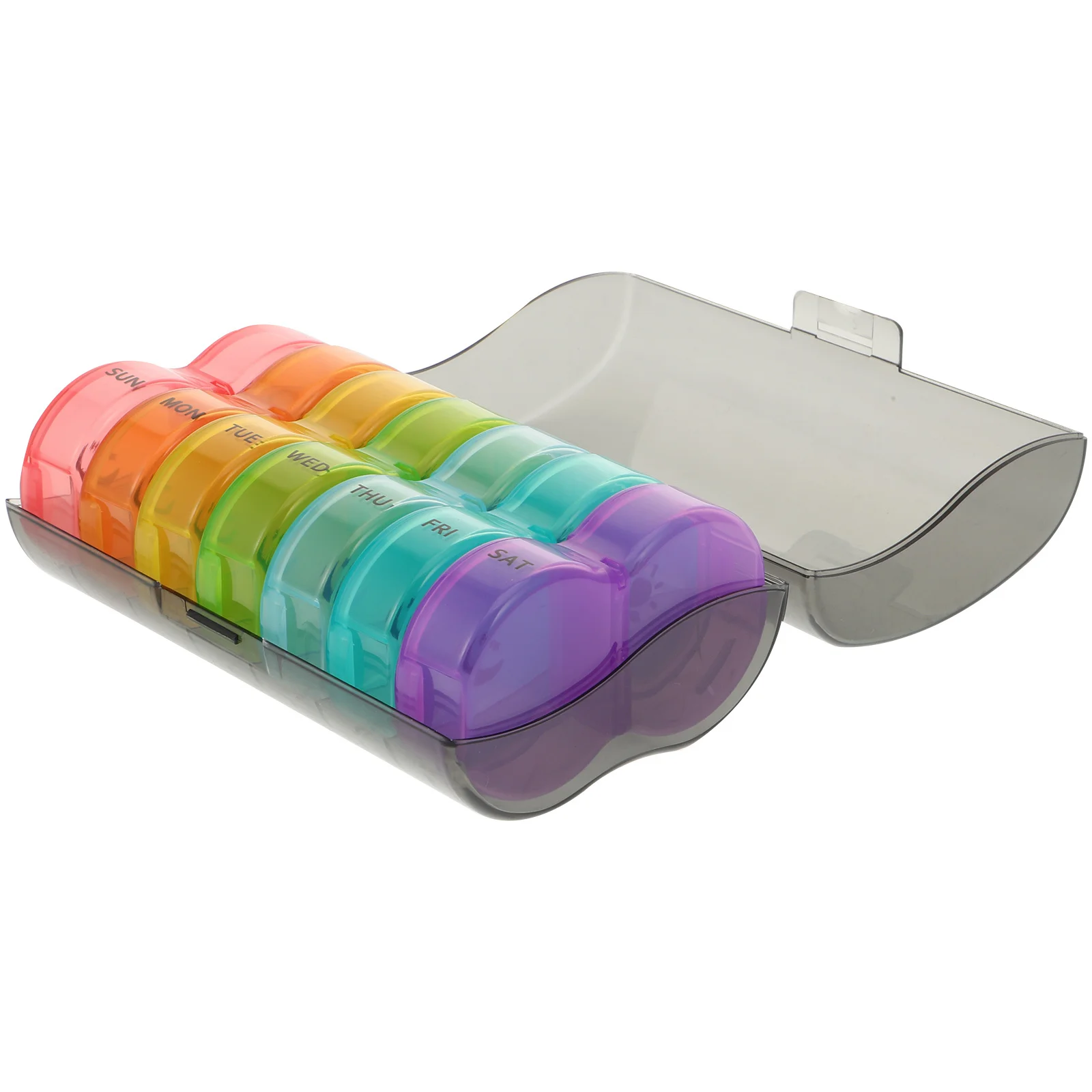 

Износостойкий пластиковый органайзер для лекарств, портативный еженедельный чехол для таблеток, компактный дорожный контейнер для хранения лекарств, держатель