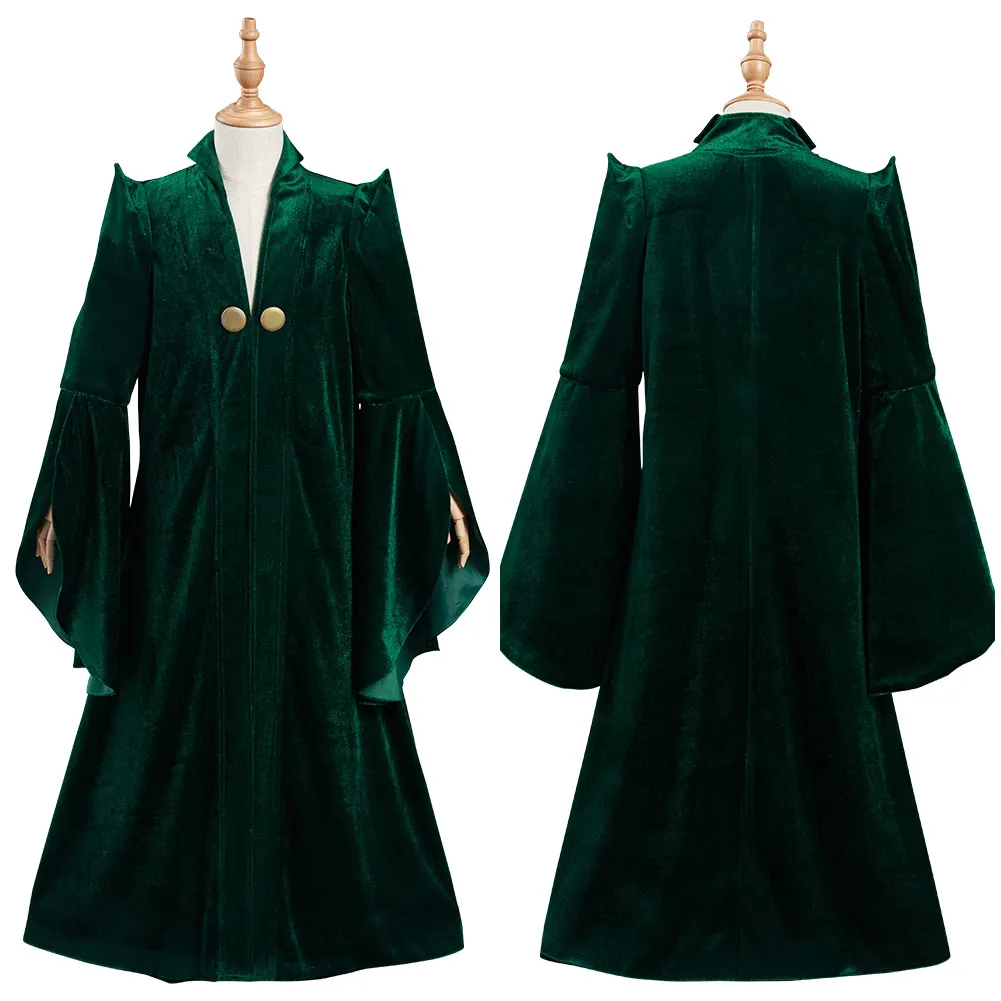 Minerva Fantasia McGonagall Cosplay Costume Kids Children Robe Coat Halloween Carnival Suit