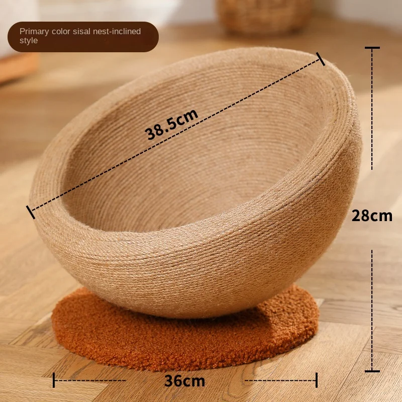 Cat Nest Grab Board Integrated Cat Toys Natural Sisal Hemp Grab Board Grinding Claw Grab Ball Playing Pet Nest Toy Accessories