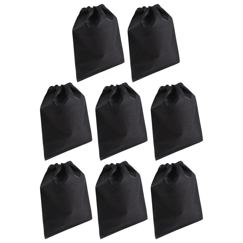 SEWS-8 Pcs Shoes Bag, Cover Shoes Black Waterproof Anti-Dust Storage Portable Bags For Travel Sports