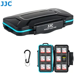 JJC 24-Slot CF Card Case with Carabiner SD Card Holder Waterproof Hard Shell Case for 12 SD SDHC SDXC + 12 CFexpress Type A Card