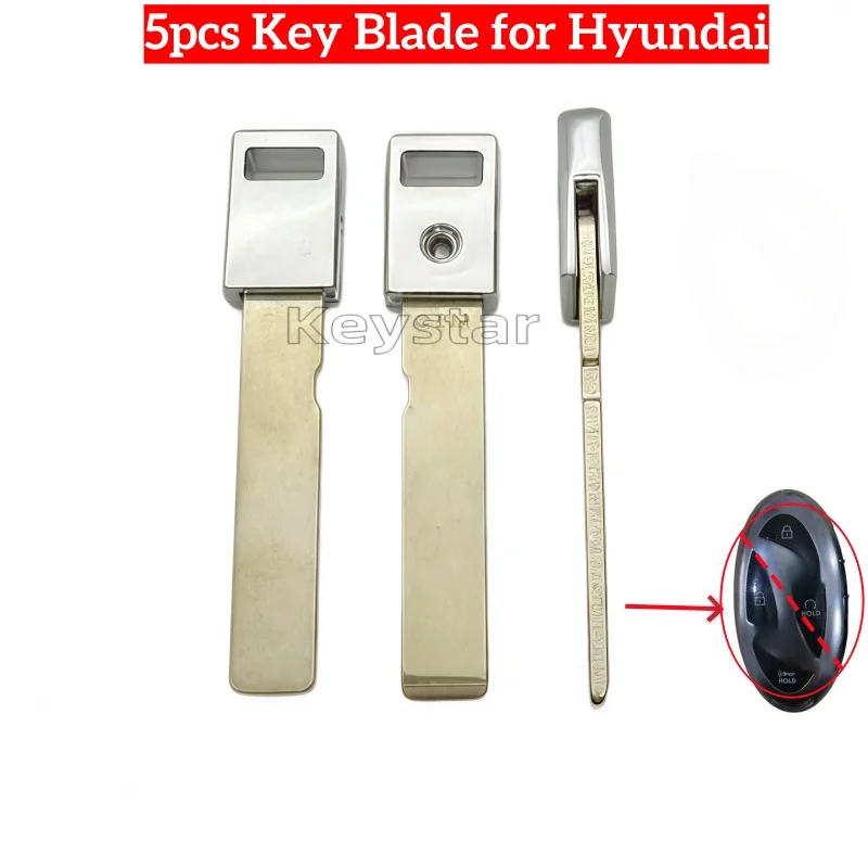 

5pcs Car Smart Key Blank Keyless Remote Key Blade Spare Emergency Key for Hyundai Avante Sonata Santa Fe MX5 Elantra Kona Tucson