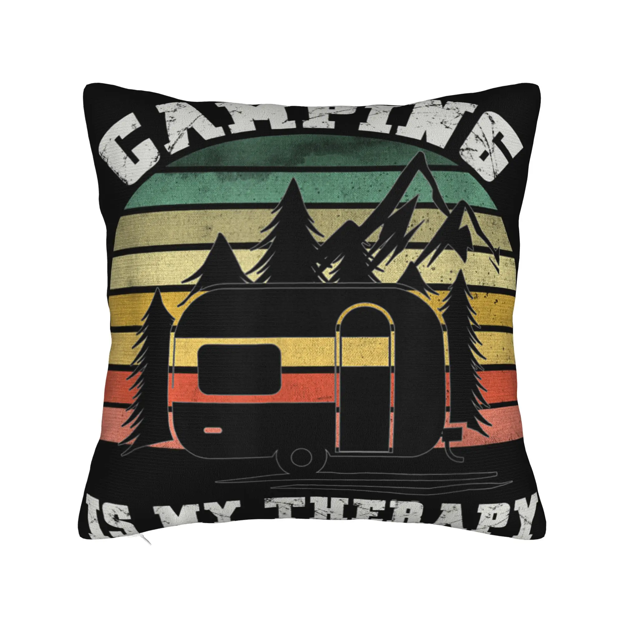 Camping is My Therapy Pillow Case  Design Pillow Cover Novelty Pillowcases For Living Room Sofa