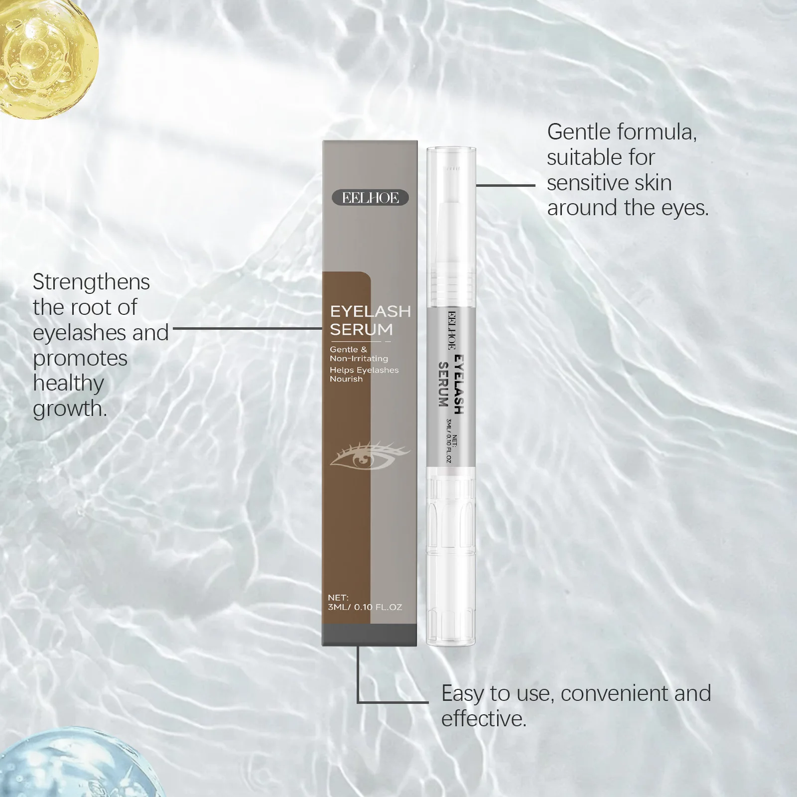 Eelhoe 속눈썹 성장 세럼 영양 공급 두꺼운 강한 모양 유지 눈썹 메이크업 도구 방수 속눈썹 영양 오일