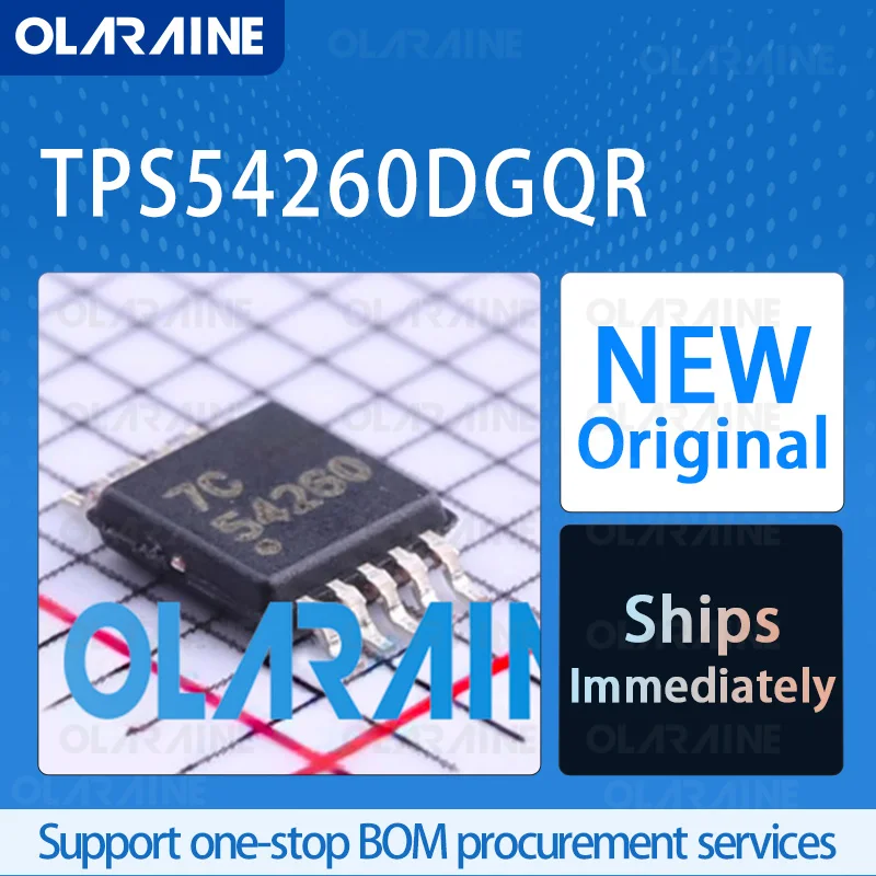

5/10/100Pcs TPS54260DGQR MSOP-10 original ic chip Switching regulators RoHS Voltage 58 V Current 2.5A 1 Output Frequency 581 kHz