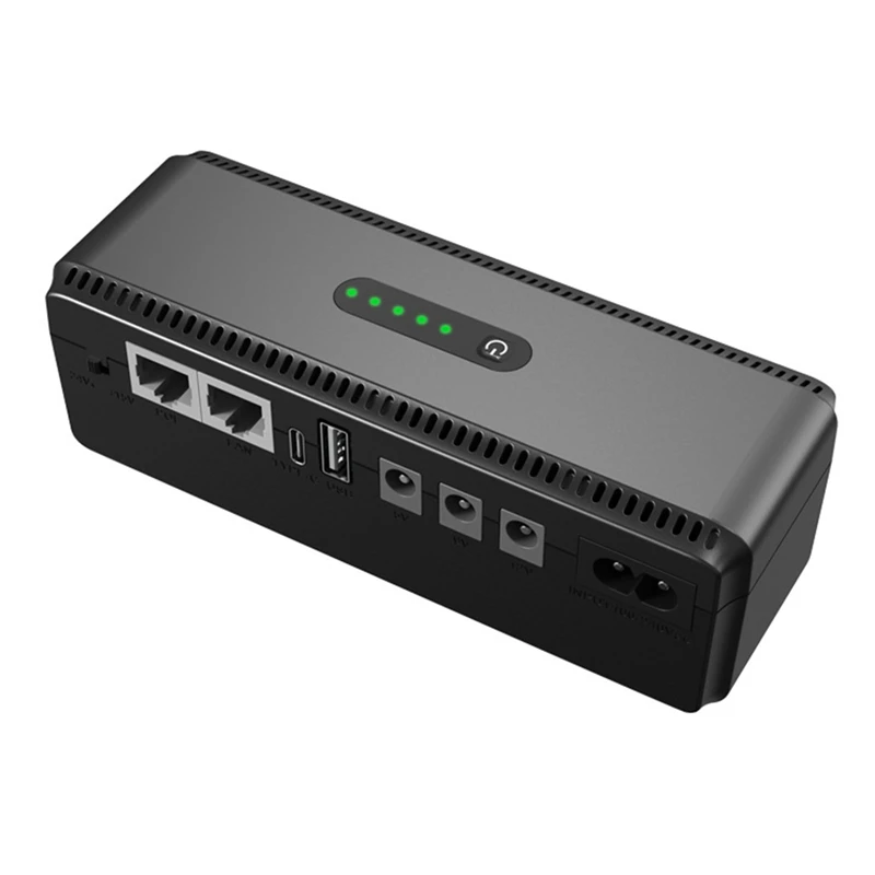 미니 UPS 배터리 백업 전원 공급 장치, 멀티 포트, 소형 기기용 휴대용 넓은 전압 범위, 8800Mah