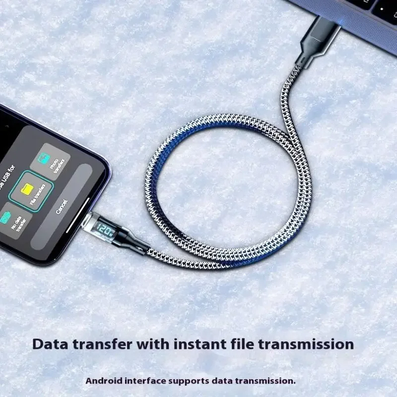 

120W Type C To Type C Cable Phone Super Fast Charging Cable With LED Display USB To Type-C Data Cord For Phone