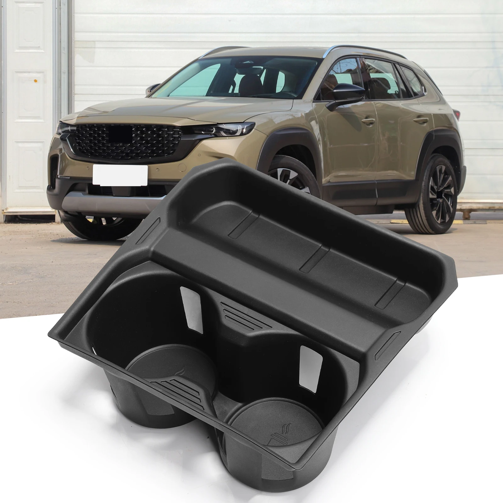 

Anti-Slip Shock-Absorbing Cup Holder for Mazda CX-50 Central Console Behind Armrest Storage Box TPE Car Accessories