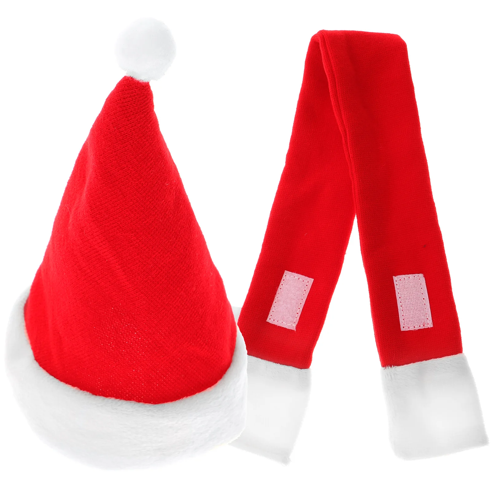 

Pet Christmas Santa Hat Scarf Set Red Outfit for Cat Dog Warm Costume Party Wear Photo Props Pet Santa Hat for Christmas