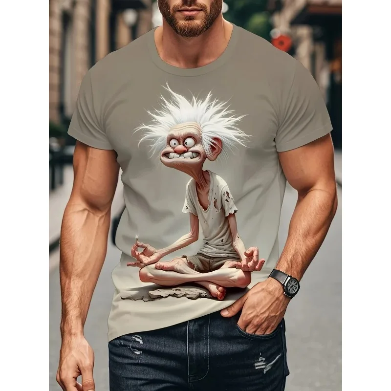 Summer Fun for Men's T-Shirt 3D Graphic Abstract Stylish O-Neck Short Sleeve Top Daily Regular Comfortable Quick Drying Clothing