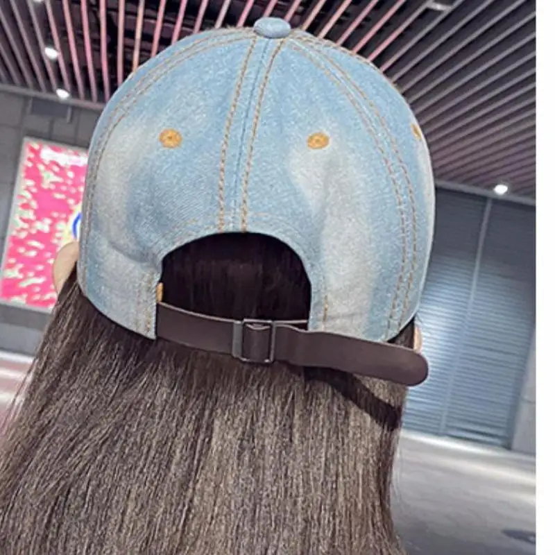 Denim Baseball Cap For Women Retro Rhinestone Love Fashion Cowboy Summer Sun Hat Snapback Caps Casual Outdoor New