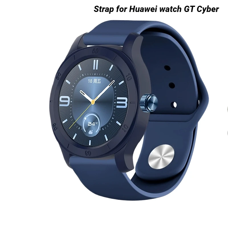 Silicone Strap For Huawei watch gt cyber with Case Sport Watchband For HUAWEI watch GT cyber Correa Bracelet Woman Man Wristband