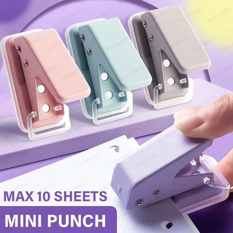 Mini Hole Punch 1 Hole Cute Paper Punch Portable Round Hole Puncher Paper Cutter Kawaii Office School Supplies Stationery Items