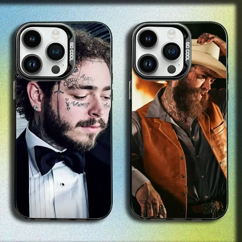 

Post singer M-Malone Phone Case For iPhone 17,16,15,14,13,12,11,Pro,Max,Plus,E,SE4,Air,Mini Black IMD Box