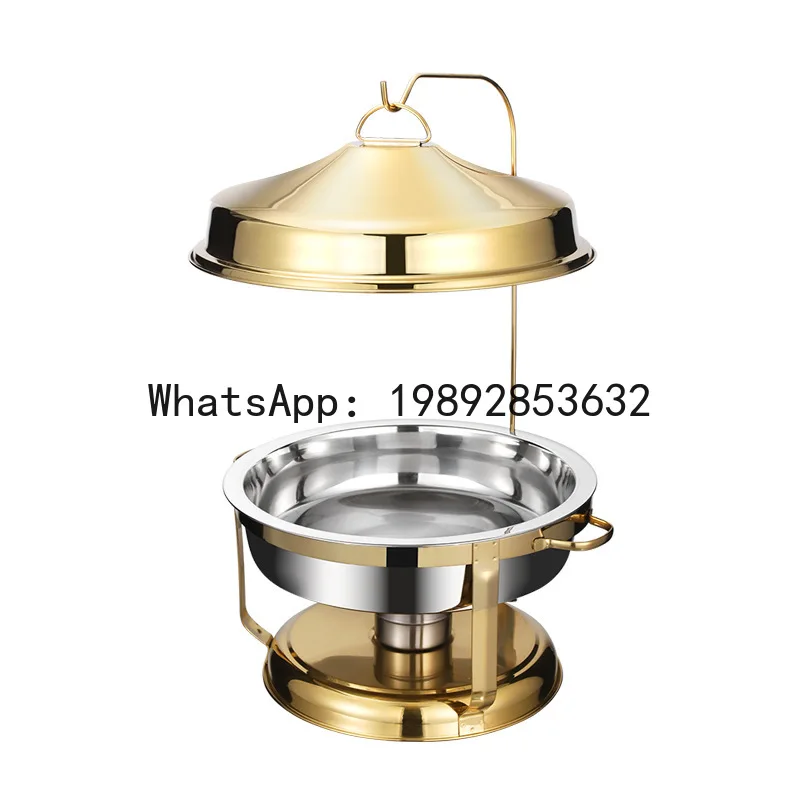 

ZF Round Lid Hotel Restaurant Food Warmer Alcohol Stove Hotel Supplies Stainless Steel Buffet Stove