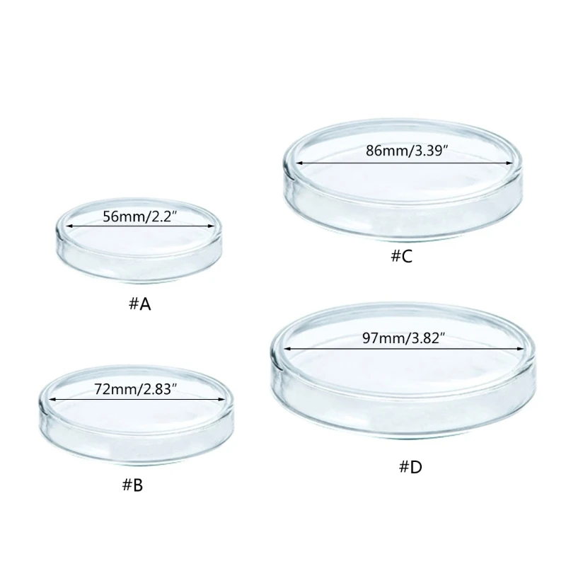 10Pcs Glass Culture Plates for Cell Maintenance (60mm 75mm 90mm 100mm)