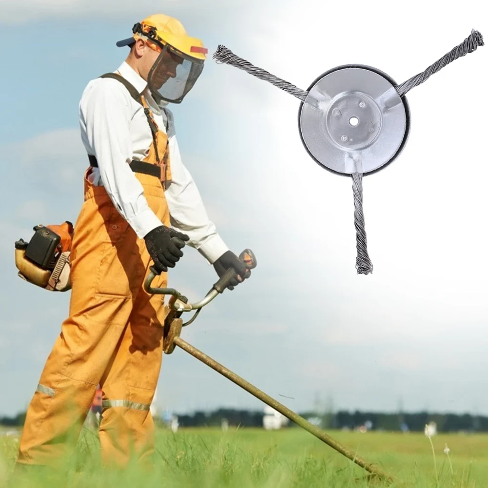 Universal Unkraut Bürstenkopf Stahldraht Rad Gras Trimmer Kopf Entfernung Moos Rost Rasenmäher Gras Pinsel Disc Unkrautfresser Klingen