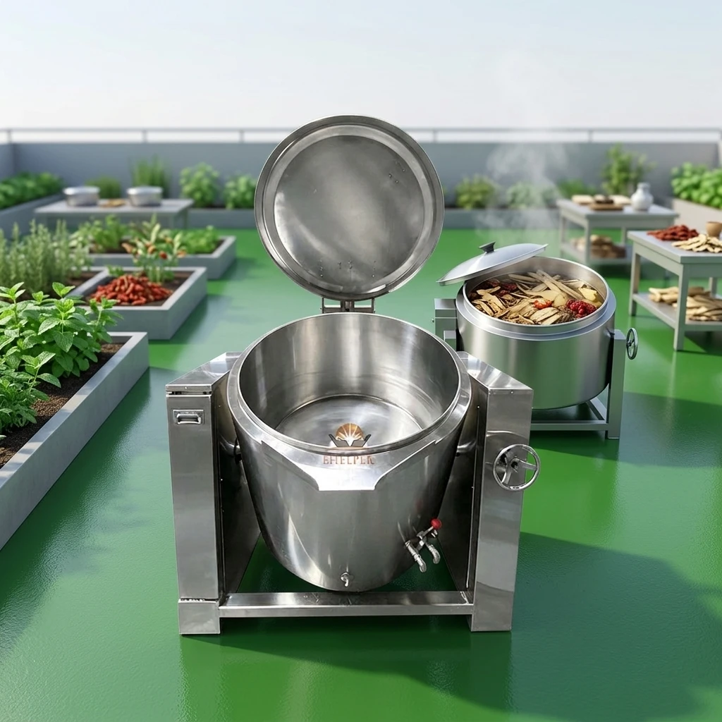 Economical Tilting Jacketed Cooking Pot Water Interlayer Manual Tilt Kettle For Small Catering Workshop