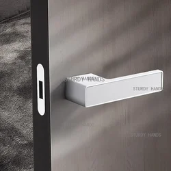 Aluminum alloy invisible door single-sided lock indoor bedroom background wall door handle with key hidden door