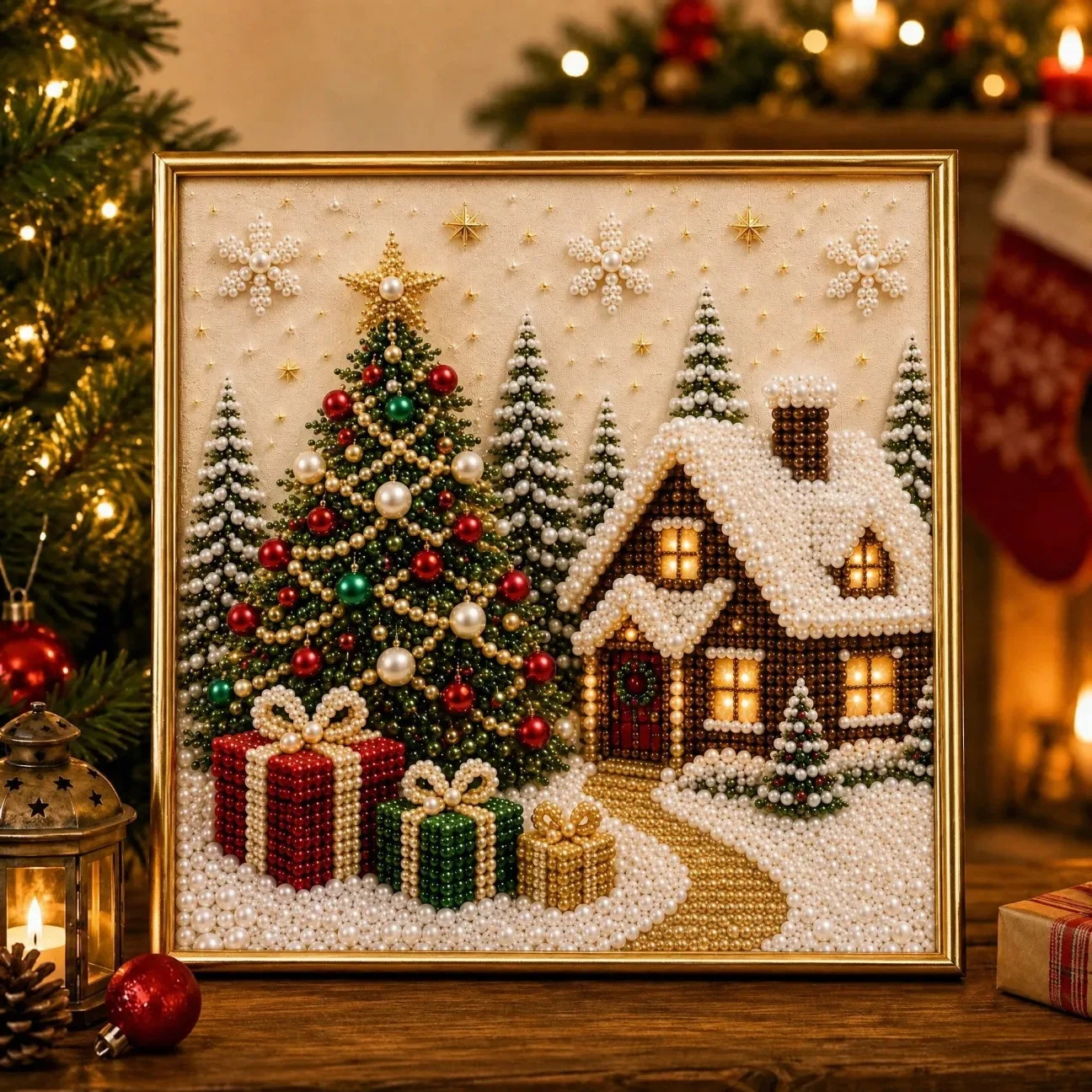 Art And Craft For Xmas - Christmas 3D Pearl Art DIY Kit