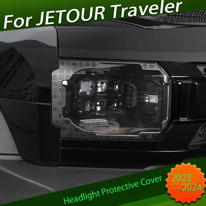 Car Headlight Protective Cover Fit for CHERY JETOUR Traveler T2 Modification ABS Protective Cover Car Off-road Exterior Parts