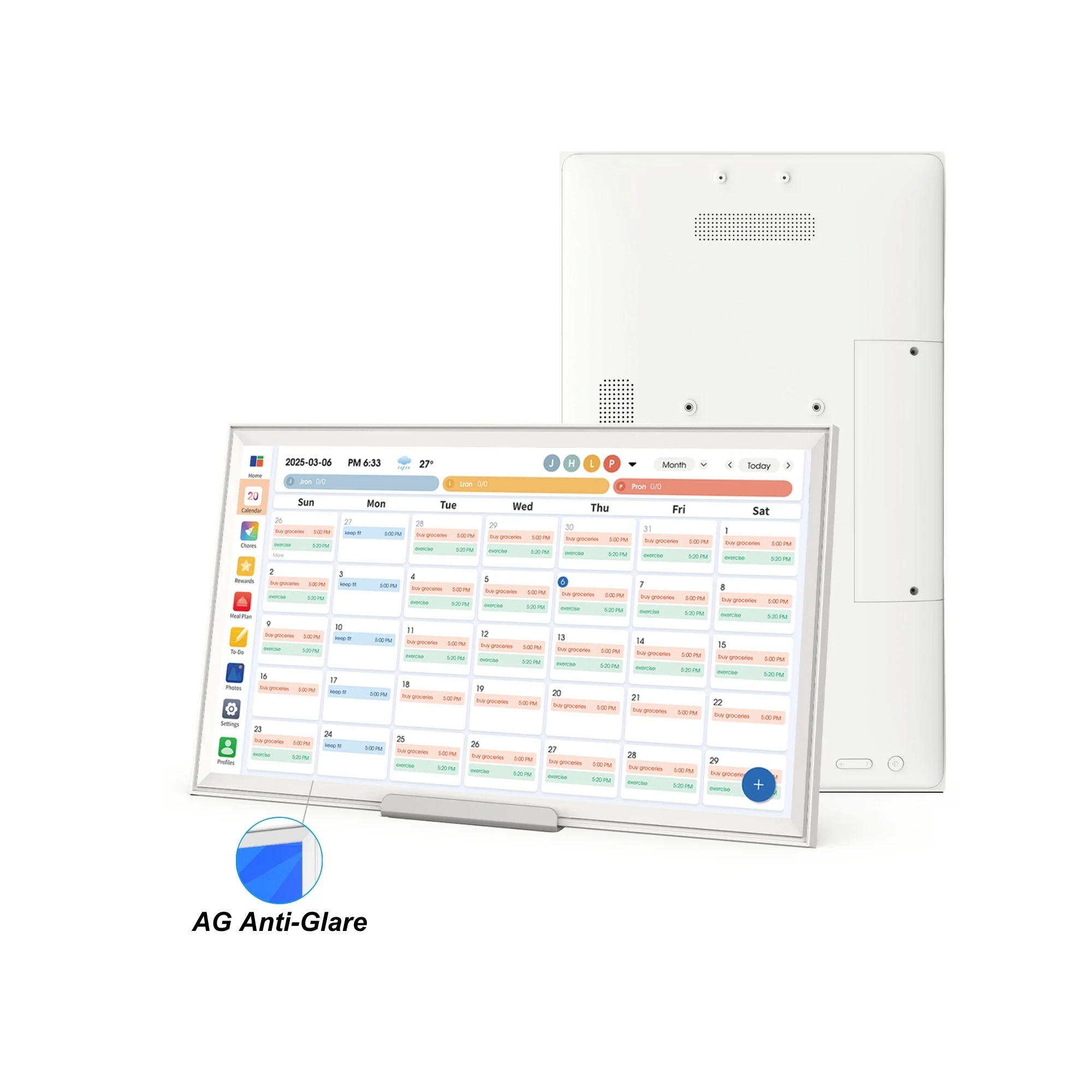 

21,5 32-дюймовый настенный цифровой экран-планировщик фоторамка календарь сенсорный экран Android AG антибликовый для семейных расписаний